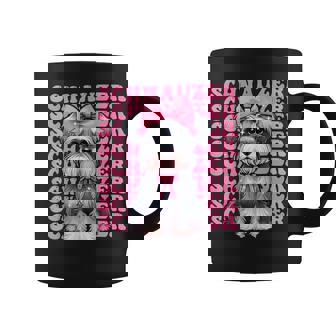 コケット リボン シュナウザー 女の子 犬 ママ 母の日 ピンク コーヒーマグ - Kawaiitshirt