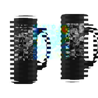 シュナウザー 面白いtシャツ 犬 ゴッホ 星月夜 かわいい メンズ 子供 おもしろ 服 グッズ ネタ コーヒーマグ - Kawaiitshirt