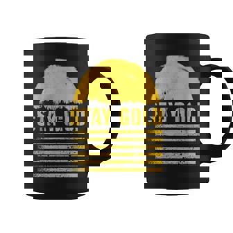 ステイゴールド 太陽 レトロ風 ストライプ 力強さ コーヒーマグ - Kawaiitshirt