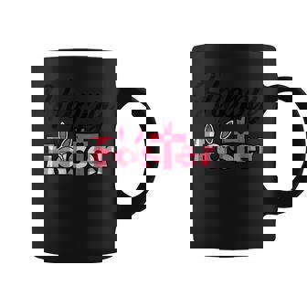 チェック柄ハッピーイースターバニー耳クロスかわいい宗教クリスチャン コーヒーマグ - Kawaiitshirt