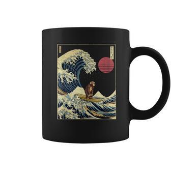 チンパンジー 神奈川波 おもしろサーフアニマル コーヒーマグ - Kawaiitshirt
