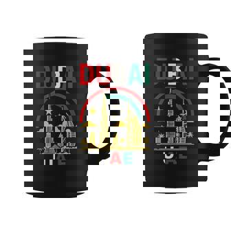 ドバイuaeスカイラインデザイン – ブルジュハリファとヤシの木 コーヒーマグ - Kawaiitshirt