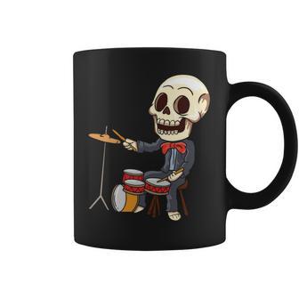 ドラミング スケルトン ドラム プレーヤー ドラマー パーカッション ドラム 長袖tシャツ コーヒーマグ - Kawaiitshirt