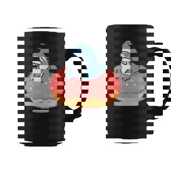 ドーナツに喰われるサメ さめ かわいい ゆるい イラスト シュール おもしろ 鮫 シャーク コーヒーマグ - Kawaiitshirt