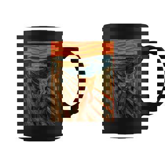 ニャンコの叫び 面白い 猫 ムンクの叫び パロディ おもしろ 服 おもしろグッズ ネタ 長袖tシャツ コーヒーマグ - Kawaiitshirt