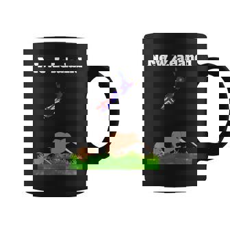 ニュージーランドのお土産キウイバードウォッチングニュージーランド地図 長袖tシャツ コーヒーマグ - Kawaiitshirt