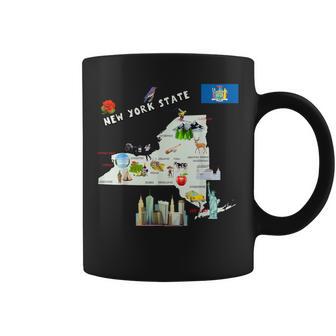 ニューヨーク州地図 観光地 都市 旗 コーヒーマグ - Kawaiitshirt
