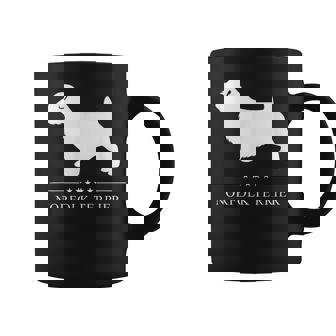 ノーフォークテリア犬の白いシルエット コーヒーマグ - Kawaiitshirt