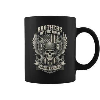 バイカー スカル メカニック アメリカの国旗 ビンテージ バイク コーヒーマグ - Kawaiitshirt