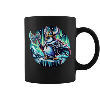 バイキング ペンギン ヘルメット 斧 ポーラーライト コーヒーマグ - Kawaiitshirt