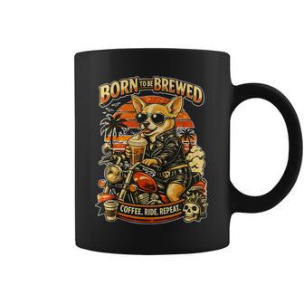 バイクでコーヒーを飲むチワワ Digor コーヒーマグ - Kawaiitshirt