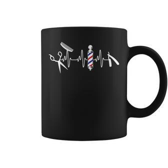 バーバー ポール ハサミ バリカン レトロ バーバー ハートビート コーヒーマグ - Kawaiitshirt