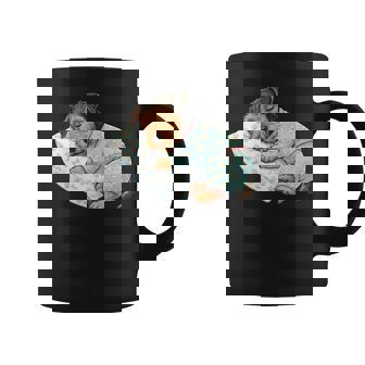 パジャマで寝ているかわいいボストンテリア犬就寝アート 長袖tシャツ コーヒーマグ - Kawaiitshirt