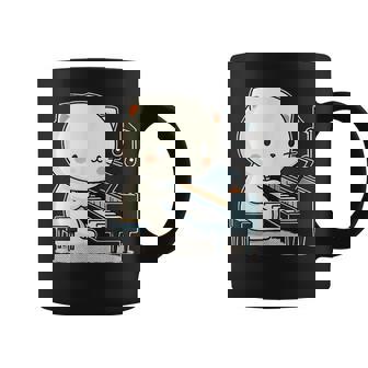 ピアノを弾くかわいい猫 ヴィンテージ かわいい猫 アート 日本アニメ コーヒーマグ - Kawaiitshirt