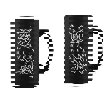 フクロウ ミニマリストバッジ パッチラインアート コーヒーマグ - Kawaiitshirt