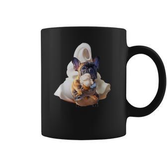 フレンチブルドッグ 犬 アイスクリームを食べる犬 面白い かわいい コーヒーマグ - Kawaiitshirt