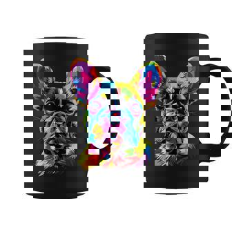 フレンチブルドッグ 犬 カラフル ポップアート レインボーカラー ブルドッグ コーヒーマグ - Kawaiitshirt