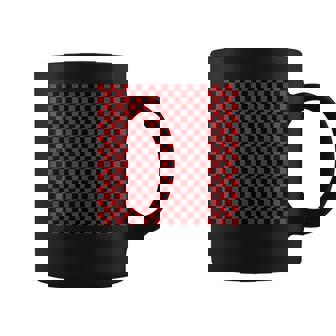 ブラック、レッド、チェッカーボードスクエアパターン、チェックデザイン。 コーヒーマグ - Kawaiitshirt