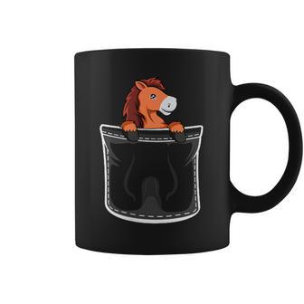 ポケットの中のかわいい馬 コーヒーマグ - Kawaiitshirt
