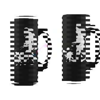 レトロ ビッグフット ウォーキング パピヨン 犬 面白い サスカッチ 長袖tシャツ コーヒーマグ - Kawaiitshirt