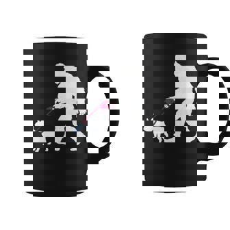 レトロ ビッグフット ウォーキング フレンチブルドッグ ファニー サスカッチ 長袖tシャツ コーヒーマグ - Kawaiitshirt