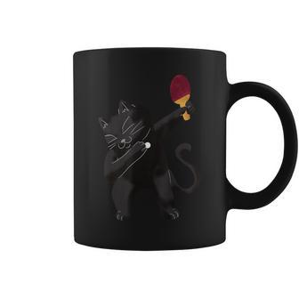 卓球黒猫ピンポン服 猫ピンポン コーヒーマグ - Kawaiitshirt