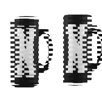 大文字nアルファベットモノグラムイニシャル コーヒーマグ - Kawaiitshirt