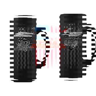愛国的な海軍 F-14 トムキャットとアメリカ国旗 コーヒーマグ - Kawaiitshirt