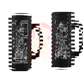 日本のタトゥー パグ 犬 パグ ヤクザの恋人 鯉の魚 長袖tシャツ コーヒーマグ - Kawaiitshirt