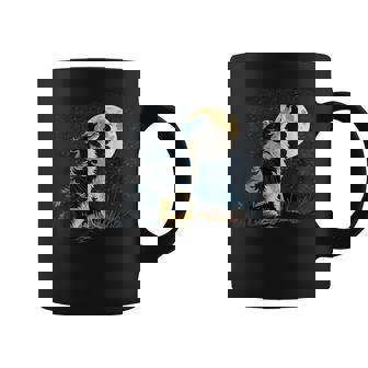 月に吠える美しいボーダーコリー犬 コーヒーマグ - Kawaiitshirt