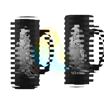 枝に腰掛けたチャーミングなセキセイインコ コーヒーマグ - Kawaiitshirt