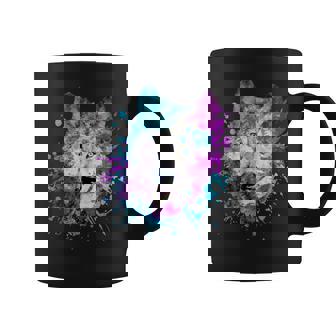 水彩 狼 頭 カラフル オオカミ 贈り物 コーヒーマグ - Kawaiitshirt