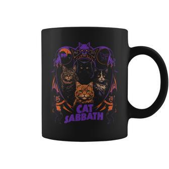 猫 安息日 猫 ヘビー ロック バンド パロディ 長袖tシャツ コーヒーマグ - Kawaiitshirt