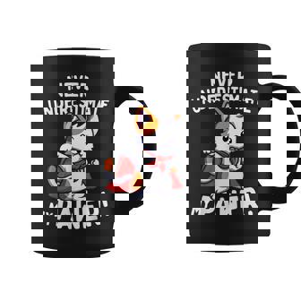 猫に言わせると、Don't Underestimate My Pawer Pun Cat（私の肉球を甘く見ないで）。 コーヒーマグ - Kawaiitshirt