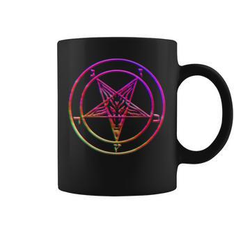 美しいvaporwave サタニックペンタグラム レトログリッチ効果 コーヒーマグ - Kawaiitshirt
