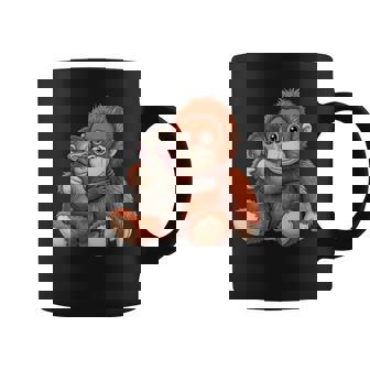 赤ちゃん用 マカク 抱きしめる ぬいぐるみ かわいい オランウータン モンキー パンチ ギフト 長袖tシャツ コーヒーマグ - Kawaiitshirt