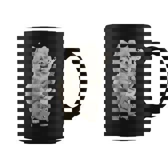 面白いtシャツ ポメラニアン 犬 ギター イヌ メンズ 犬好き グッズ かわいい おもしろ 面白い 服 ネタ 長袖tシャツ コーヒーマグ - Kawaiitshirt