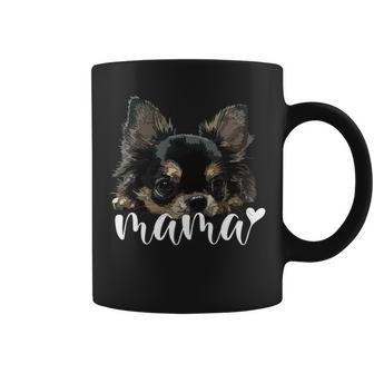 黒 チワワ ママ ロングヘア チワワ ママ チワワ 女の子 長袖tシャツ コーヒーマグ - Kawaiitshirt