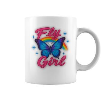 Airbrush Butterfly Y2k Vintage 2000S Retro Nerd Aesthetic Coffee Mug - Thegiftio