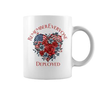 American Flag Patriotic Flowers Deployed RED Friday Military Tank Top Coffee Mug | Mazezy