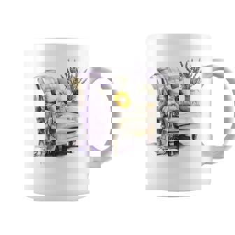 Armchair With Plaid Blanket And Sunflower Pillow T Shirt Coffee Mug | Mazezy