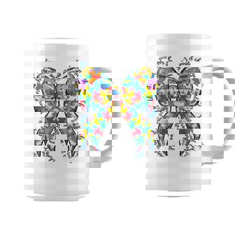 Autism Coquette Bow Puzzle Autism Awareness Proud Autism Mom Coffee Mug | Seseable FR