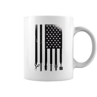 Awesome Barber Usa フラッグ 星 クール コーム ハサミ コーヒーマグ - Kawaiitshirt