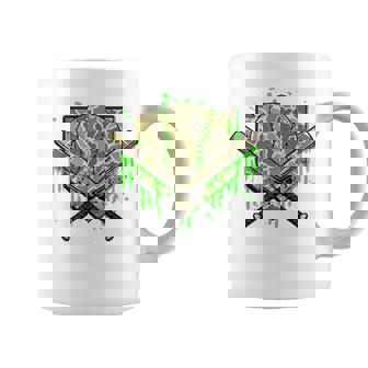 Baseball Drip Camo Home Plate Boys Sports Cool Game Day Drip Coffee Mug - Monsterry