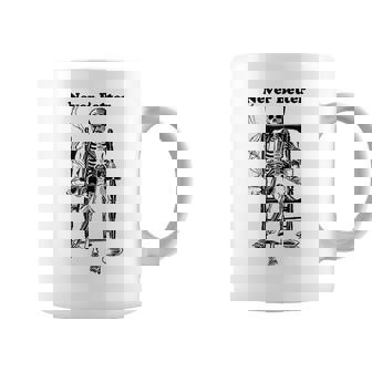 Never Better Vintage Pipe Smoking Halloween Skeleton Coffee Mug | Mazezy