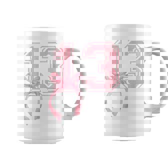 Birthday Girl Pink Coquette Bow 13 Year Old Aesthetic Girly Coffee Mug - Seseable