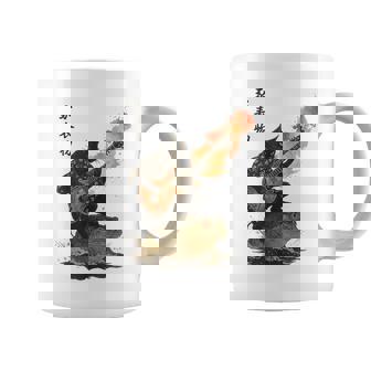 Black Cat Riding On Toad Playing Guitar Print Coffee Mug | Seseable FR