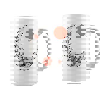 Boho Moon And Sun Floral Crescent Celestial Coffee Mug | Mazezy