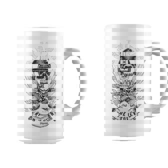 Born To Race Ride Forever スカルバイカーデザイン コーヒーマグ - Kawaiitshirt