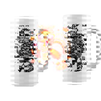 Boujee Turkey Leopard Thanksgiving Fall Chic Turkey Coffee Coffee Mug - Monsterry